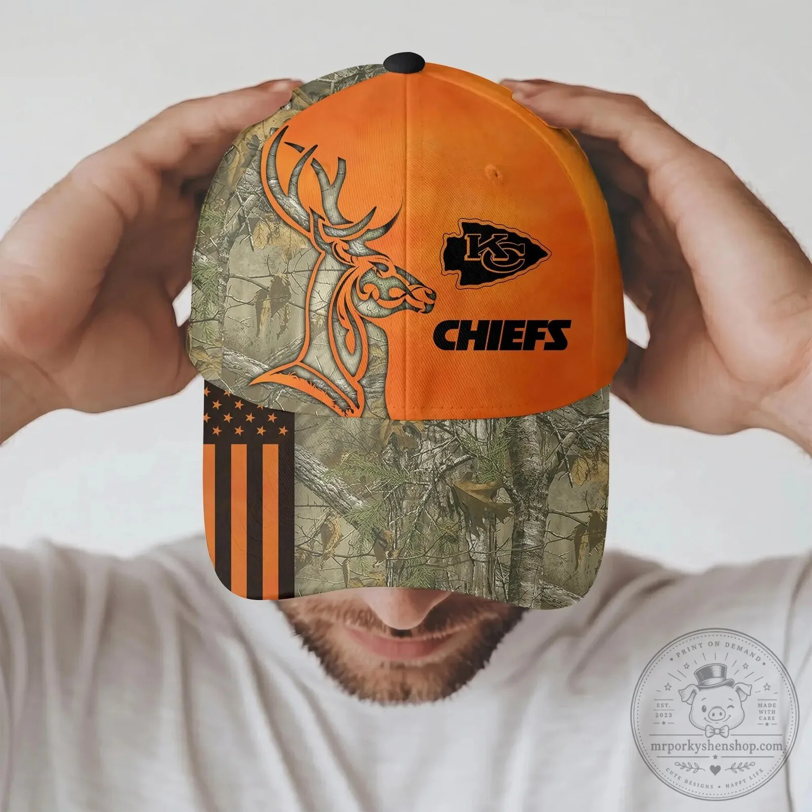 Kansas City Chiefs Deer Hunting Camouflage Pattern Baseball Cap Hat 11 Kansas City Chiefs Deer Hunting Camouflage Pattern Baseball Cap Hat