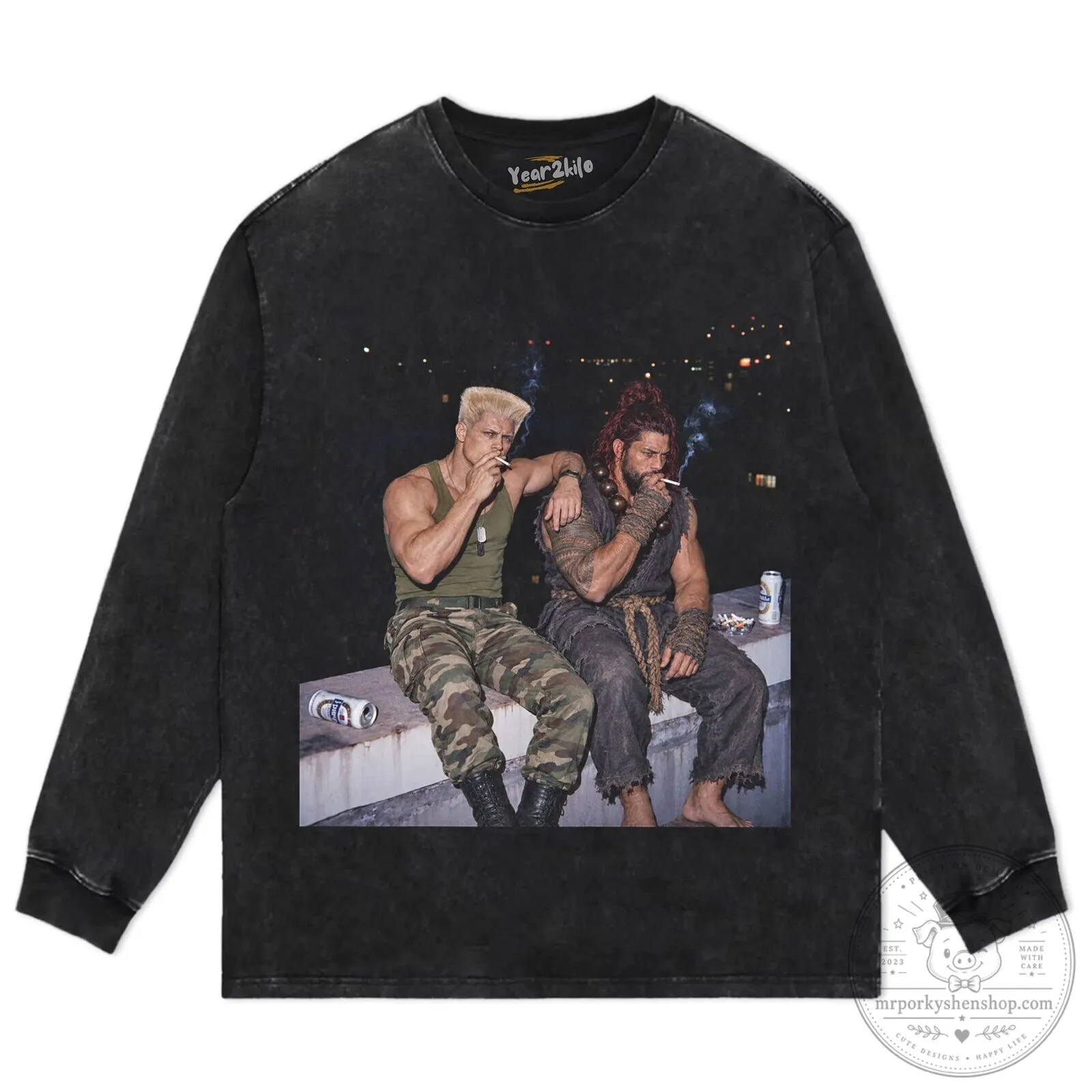 Street Fighter Cody Rhodes and Roman Reigns Black Graphic T-Shirt 16 Street Fighter Cody Rhodes and Roman Reigns Black Graphic T-Shirt