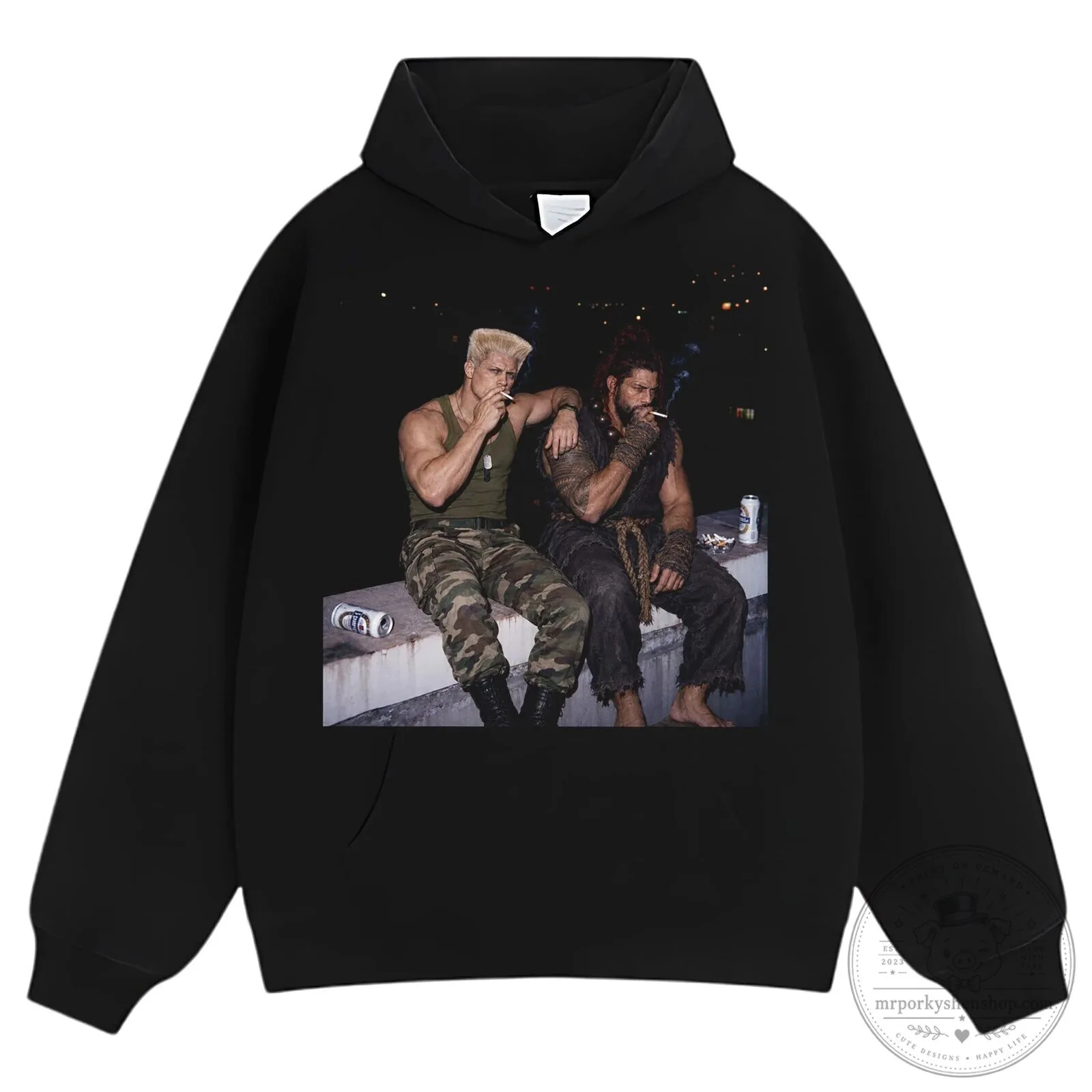 Street Fighter Cody Rhodes and Roman Reigns Black Graphic T-Shirt 17 Street Fighter Cody Rhodes and Roman Reigns Black Graphic T-Shirt