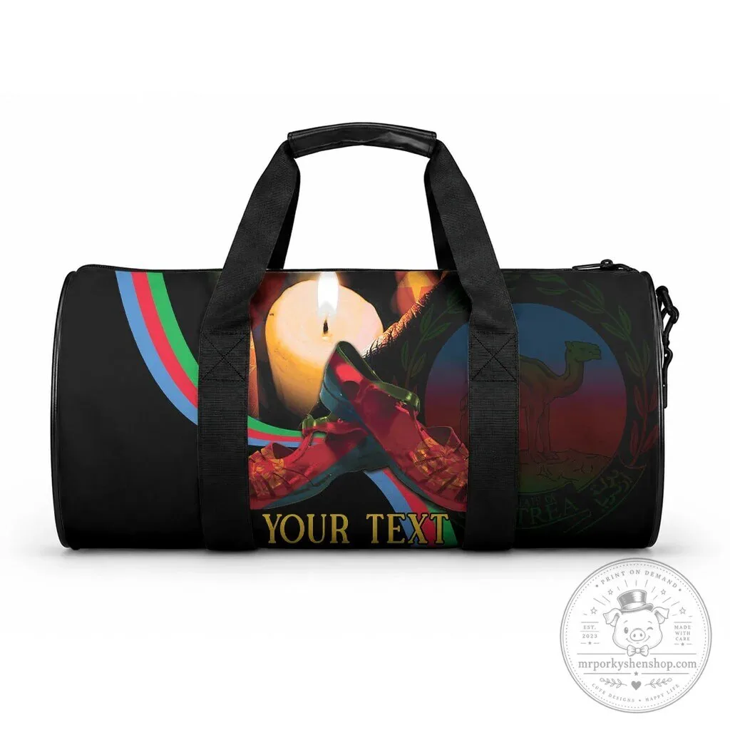 Personalized Eritrea Maelti Siwuat Candle Vigil Duffle Bag