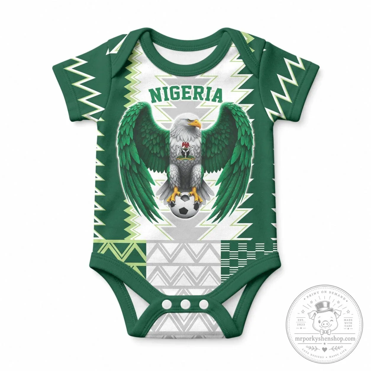 Nigeria Football Team Eagle Crest Baby Bodysuit Infant Romper 1 Nigeria Football Team Eagle Crest Baby Bodysuit Infant Romper