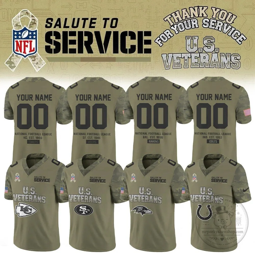 Salute To Service United States Veterans National Football League Military Camouflage Jersey