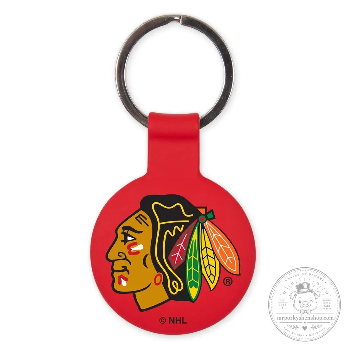 Chicago Blackhawks National Hockey League Team Logo AirTag Keychain 5 Chicago Blackhawks National Hockey League Team Logo AirTag Keychain