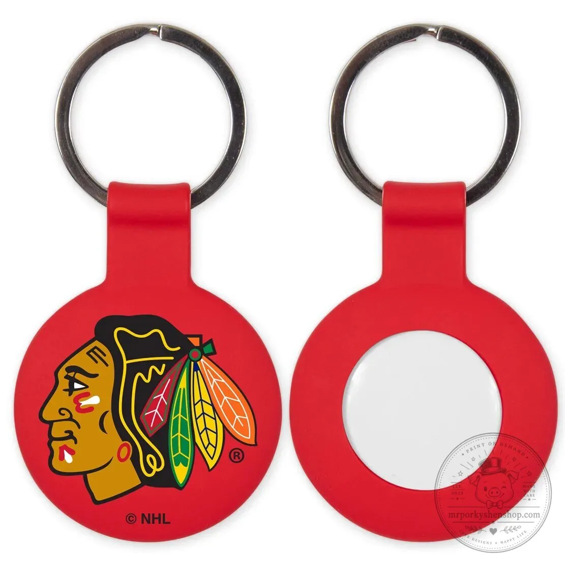 Chicago Blackhawks National Hockey League Team Logo AirTag Keychain 7 Chicago Blackhawks National Hockey League Team Logo AirTag Keychain