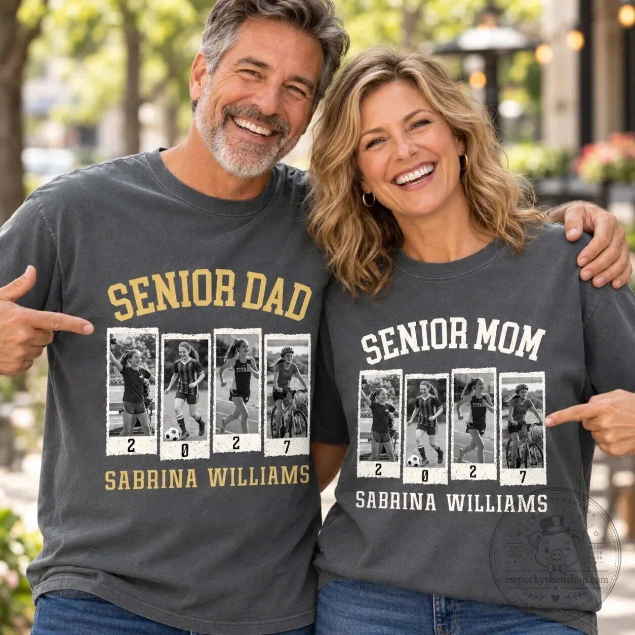 Personalized Senior Dad Mom Photo Collage Custom Graduation T-Shirt 2 Personalized Senior Dad Mom Photo Collage Custom Graduation T-Shirt