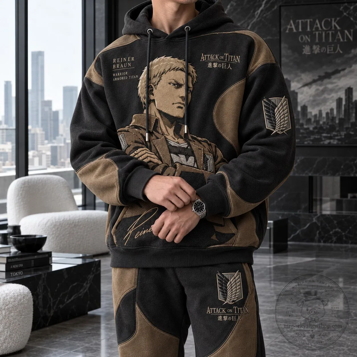 Attack on Titan Reiner Braun Warrior Armored Titan Anime Hoodie