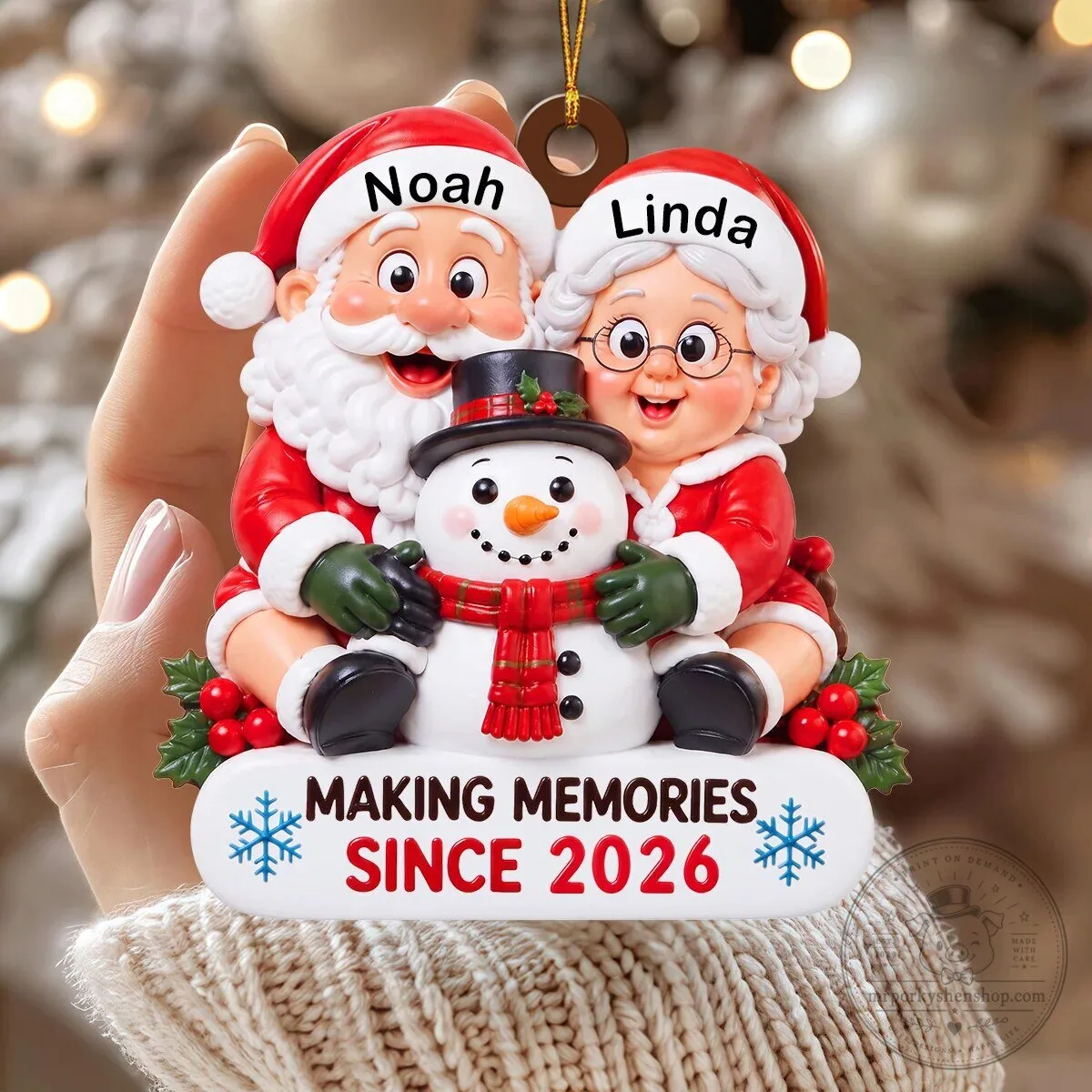 Personalized Santa Claus and Mrs. Claus Couple Christmas Making Memories Ornament 4 Personalized Santa Claus and Mrs. Claus Couple Christmas Making Memories Ornament