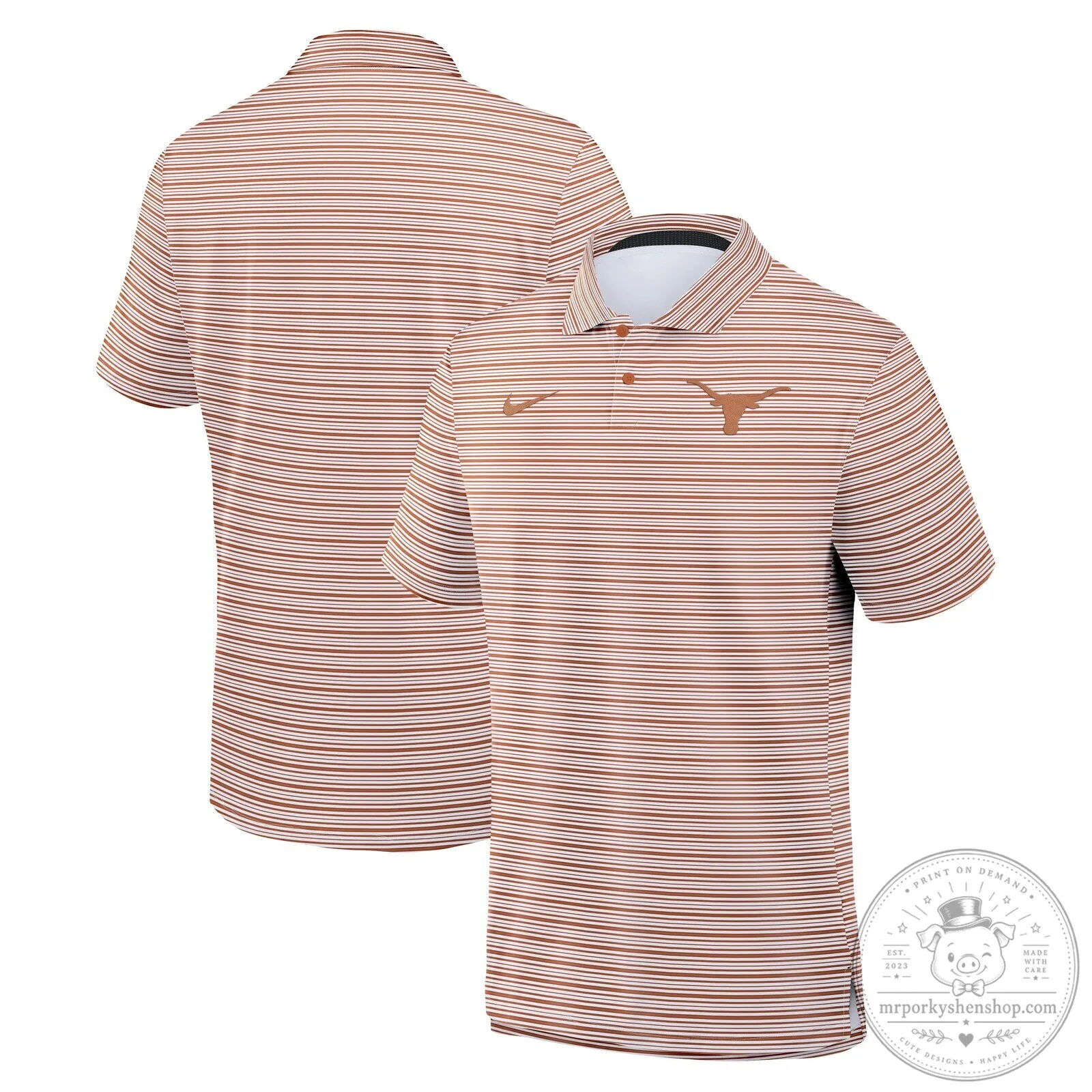 Texas Longhorns Nike Orange Striped Performance Polo Shirt