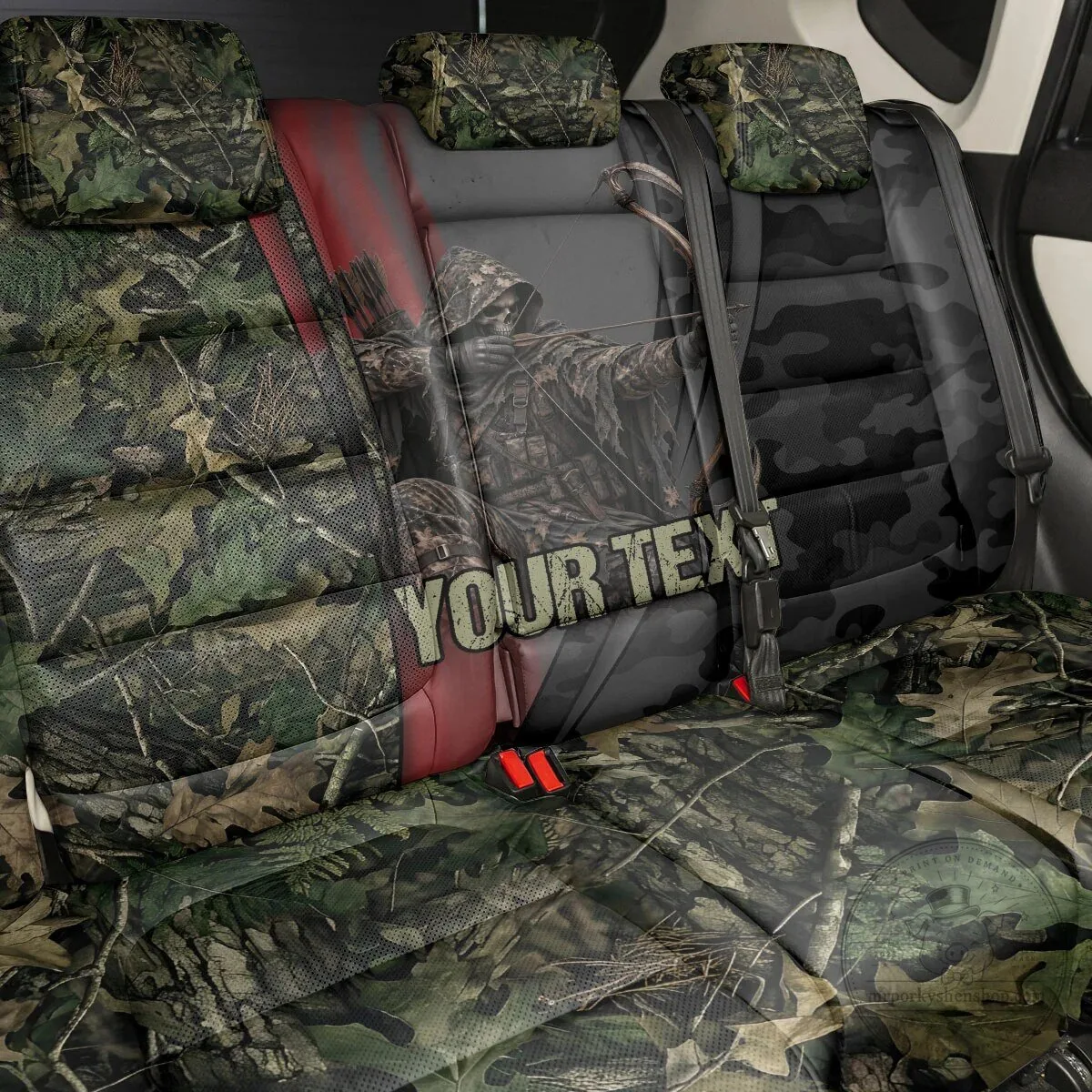 Personalized Bowhunting Grim Reaper Camouflage Car Seat Cover for Hunters 7 Personalized Bowhunting Grim Reaper Camouflage Car Seat Cover for Hunters