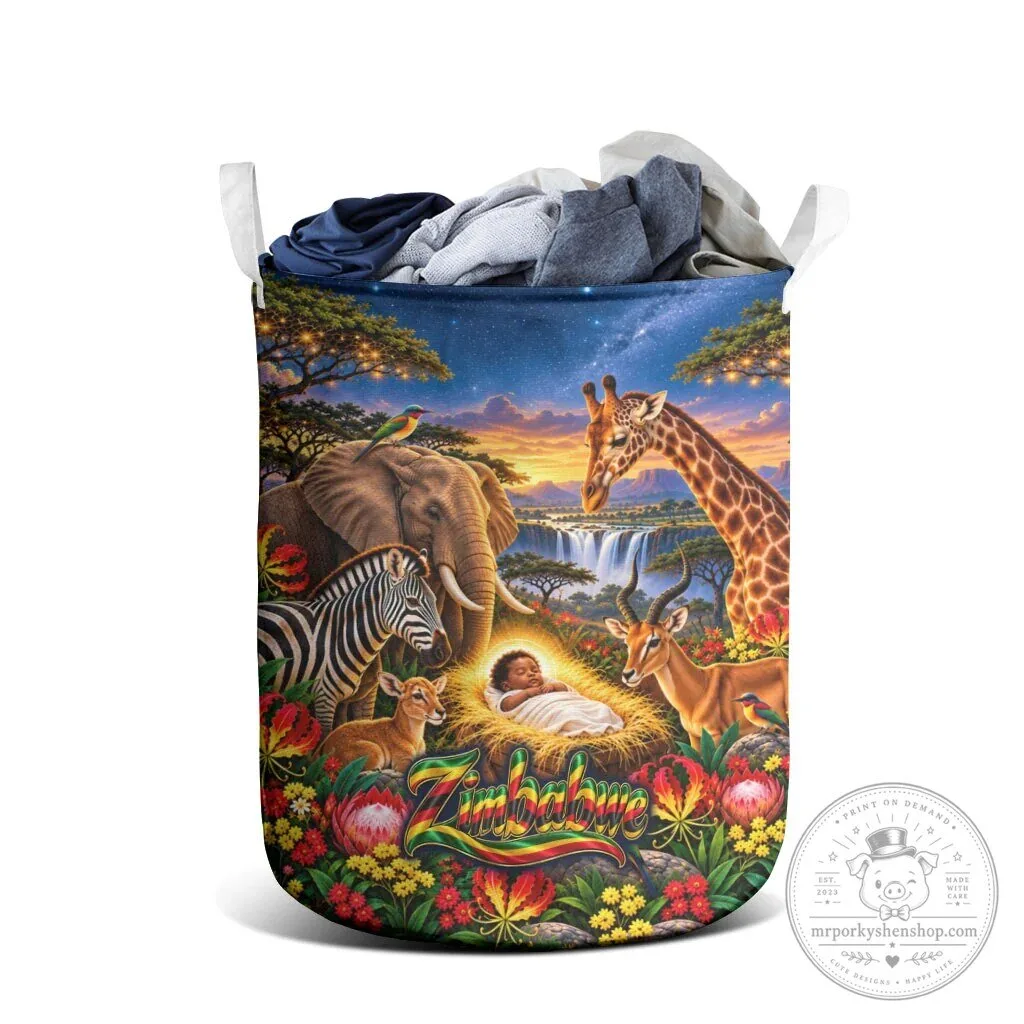 Zimbabwe Christmas Holy Family African Safari Wildlife Laundry Basket 9 Zimbabwe Christmas Holy Family African Safari Wildlife Laundry Basket