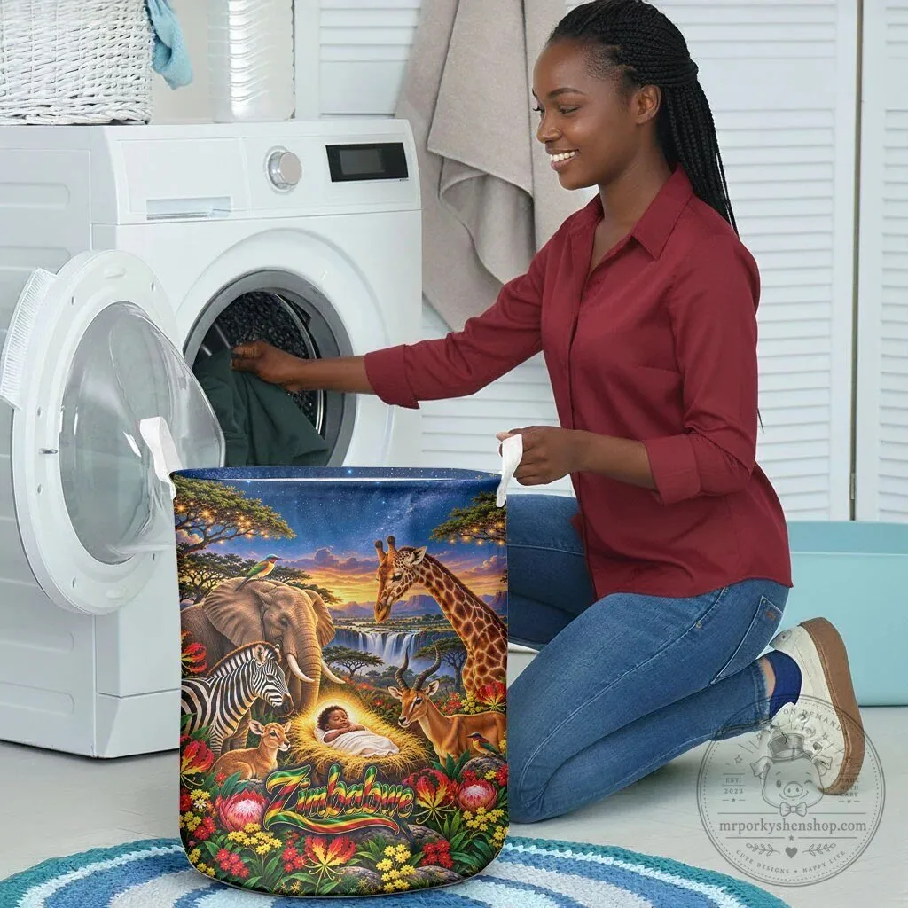 Zimbabwe Christmas Holy Family African Safari Wildlife Laundry Basket 10 Zimbabwe Christmas Holy Family African Safari Wildlife Laundry Basket