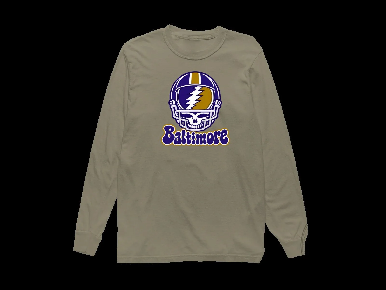 Baltimore Ravens Grateful Dead Steal Your Face Football Helmet Long-Sleeve T-Shirt