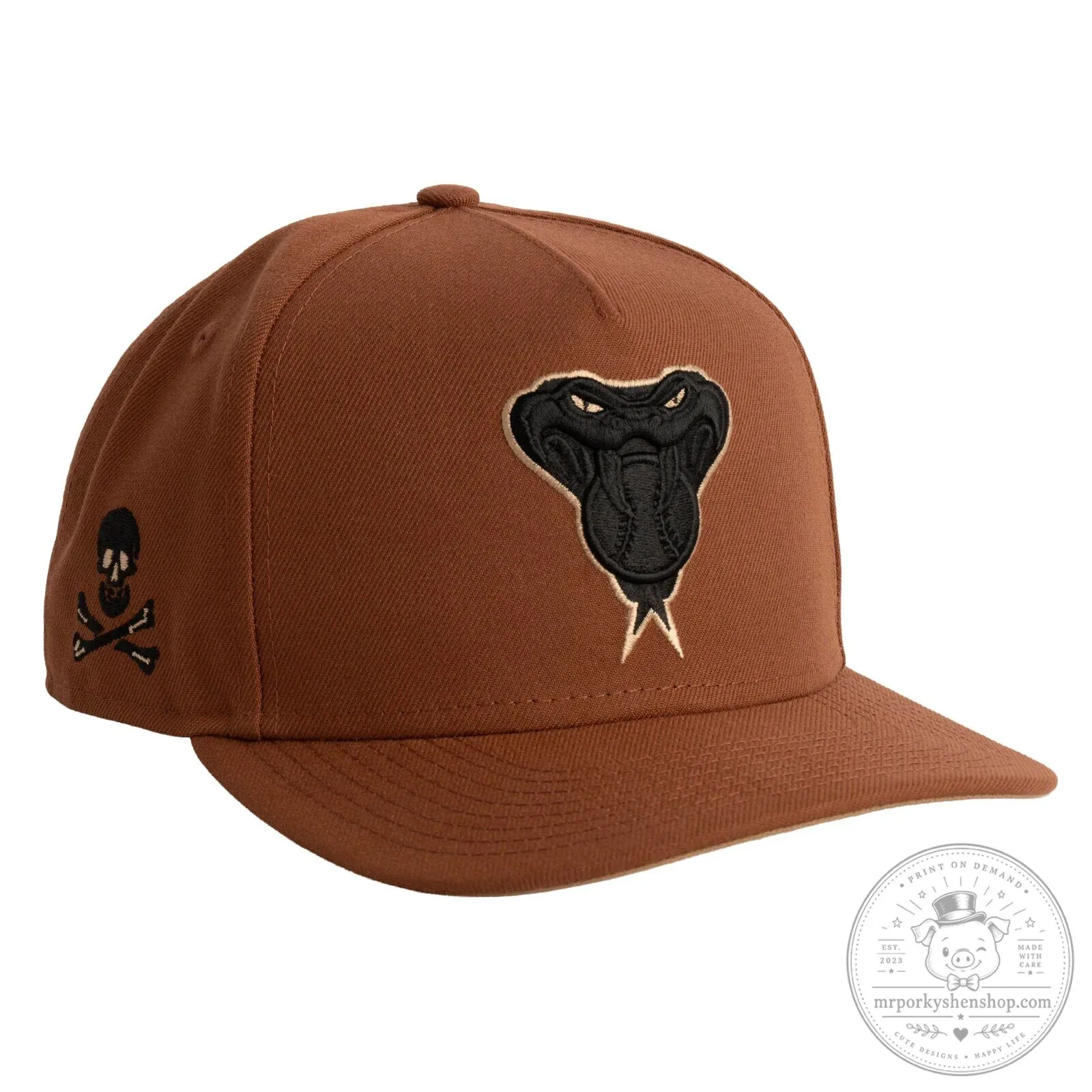 Arizona Diamondbacks Snake Jolly Roger Embroidered Brown Snapback Cap Hat