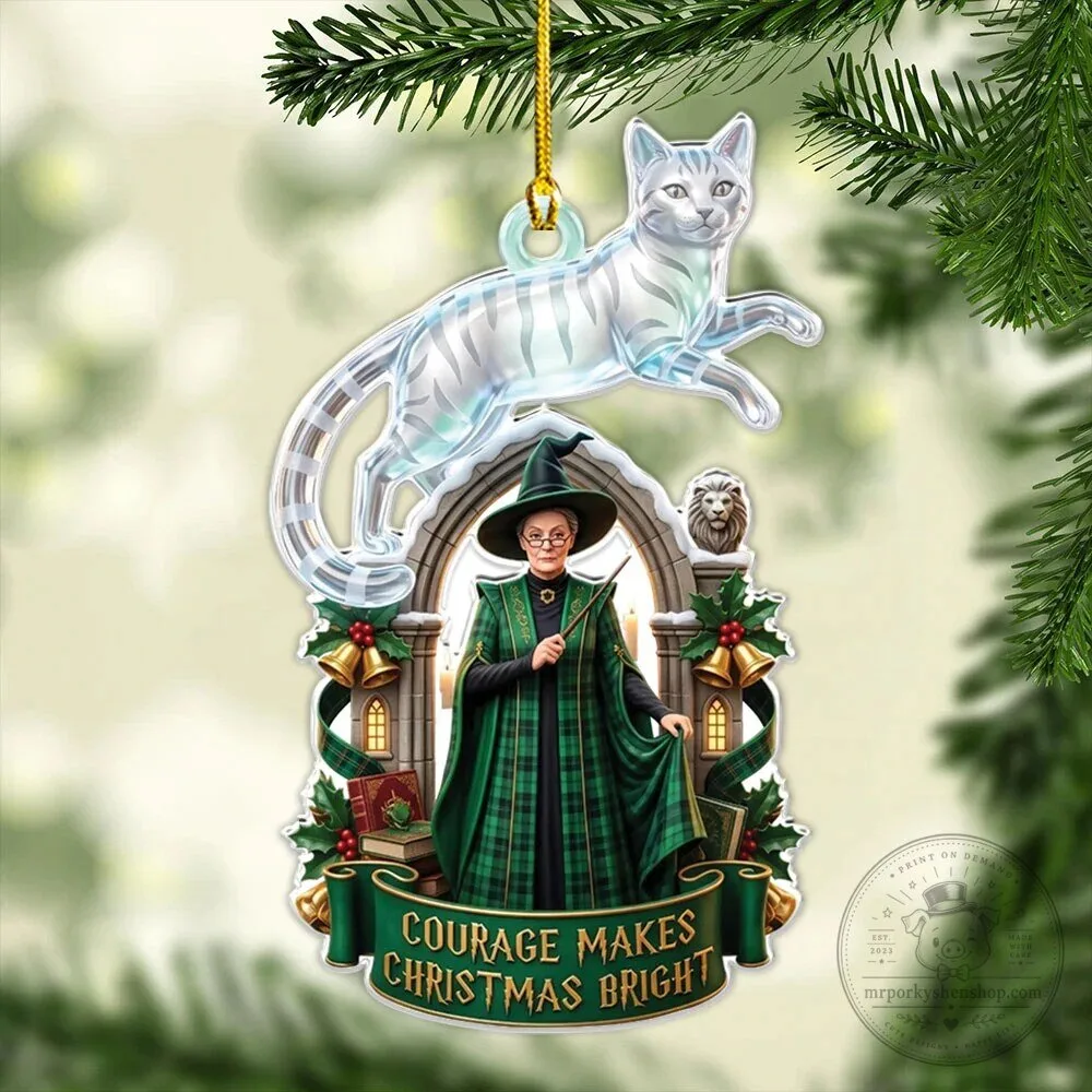 Harry Potter Minerva McGonagall Courage Makes Christmas Bright Acrylic Ornament 3 Harry Potter Minerva McGonagall Courage Makes Christmas Bright Acrylic Ornament