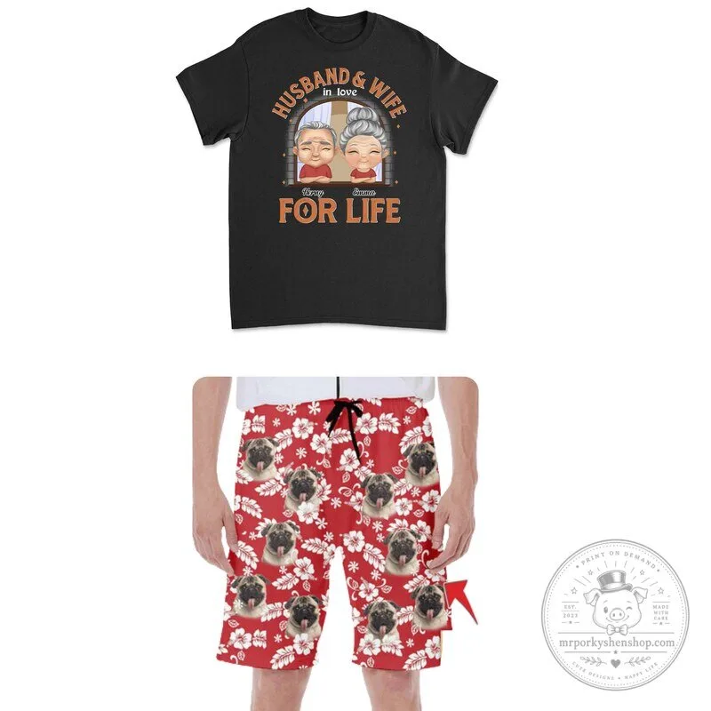 Personalized Husband and Wife In Love For Life Matching Couple T-Shirt