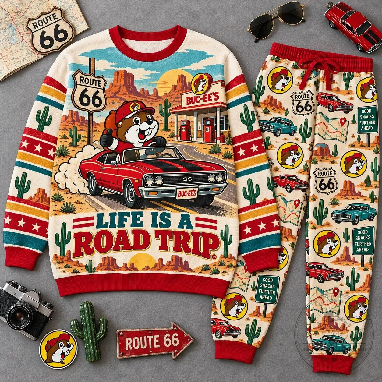 Buc-ee's Life Is A Road Trip Desert Scene Graphic Crewneck Sweatshirt 3 Buc-ee's Life Is A Road Trip Desert Scene Graphic Crewneck Sweatshirt