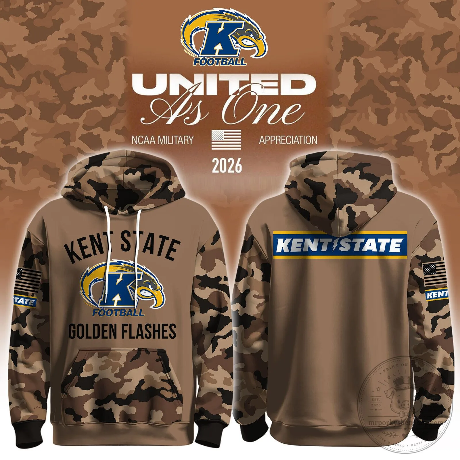 Kent State Golden Flashes Football Military Appreciation Hoodie