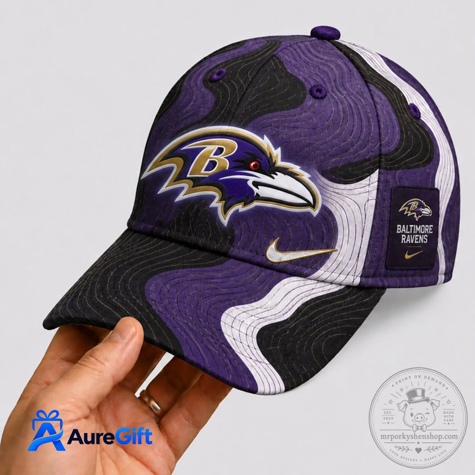 Baltimore Ravens NFL Team Logo Purple Camouflage Pattern Baseball Cap Hat 3 Baltimore Ravens NFL Team Logo Purple Camouflage Pattern Baseball Cap Hat
