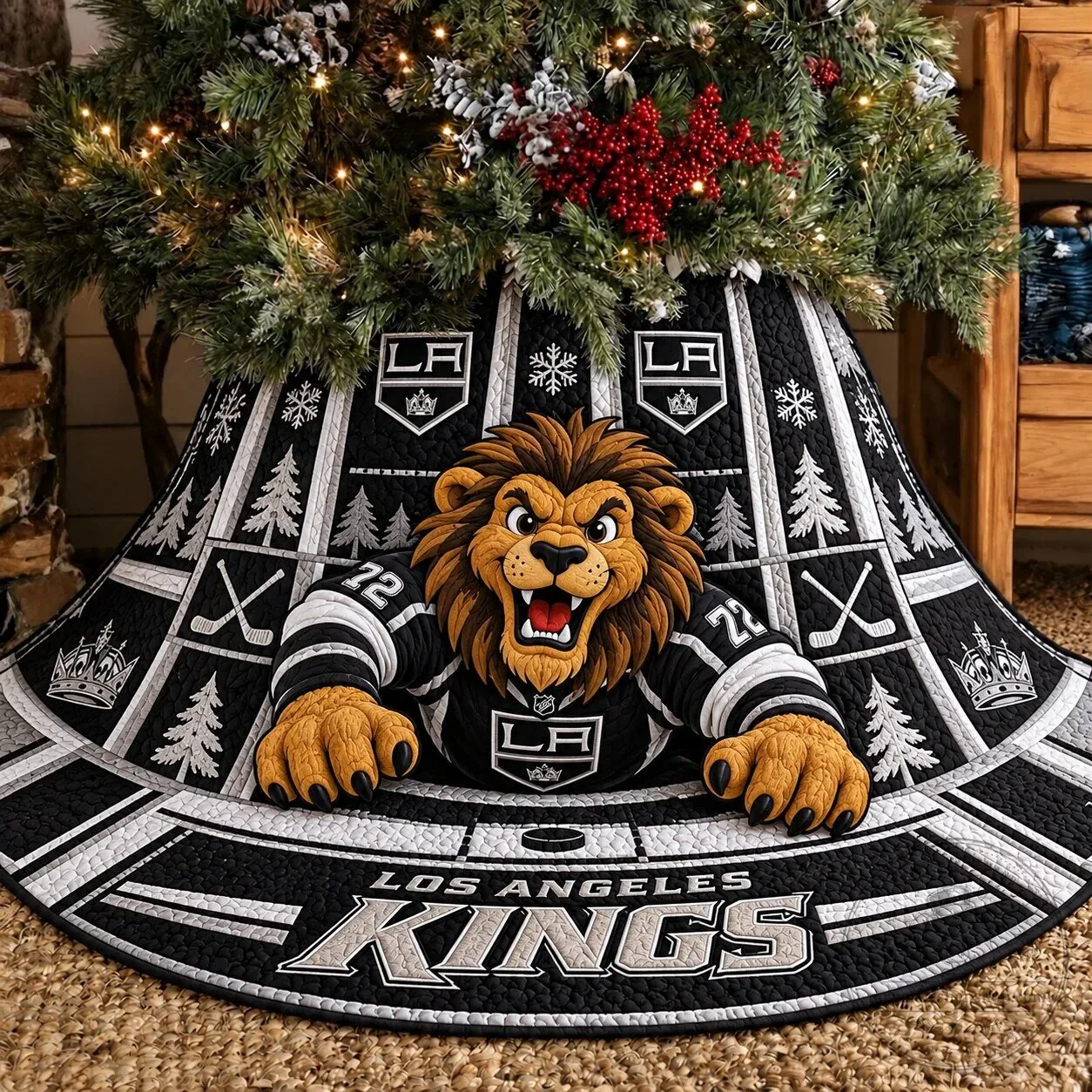 Los Angeles Kings Ice Hockey Team Christmas Tree Skirt