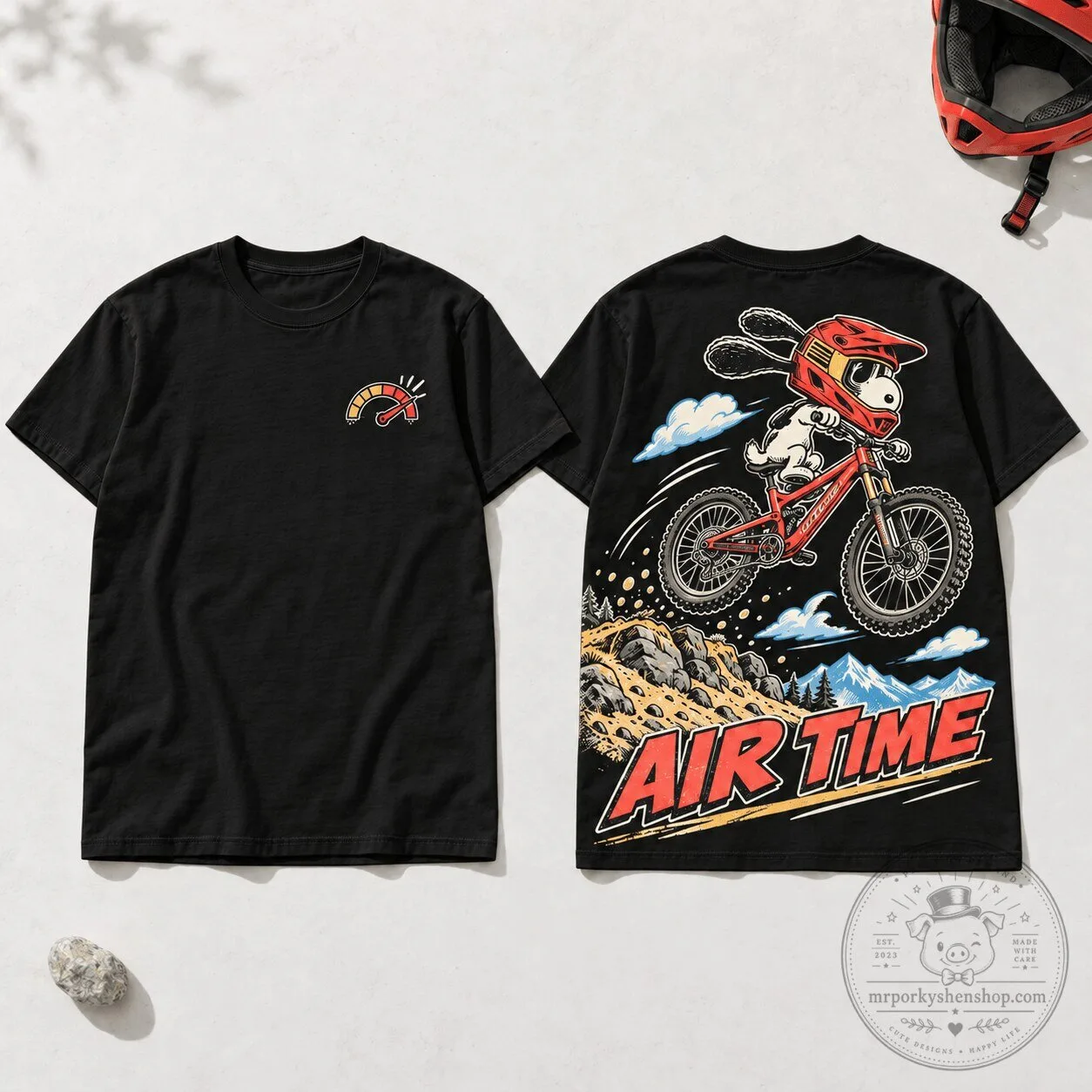 Snoopy Intense Cycles Downhill Mountain Biking Air Time T-Shirt 3 Snoopy Intense Cycles Downhill Mountain Biking Air Time T-Shirt