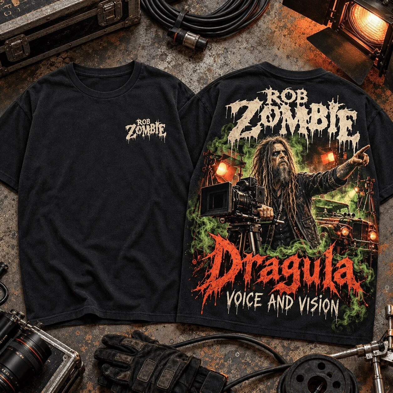 Rob Zombie Dragula Voice and Vision Horror Metal Band Music Fan T-Shirt 3 Rob Zombie Dragula Voice and Vision Horror Metal Band Music Fan T-Shirt