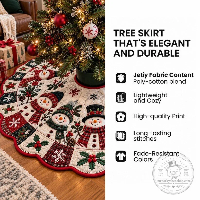 French Bulldog Christmas Lights Quilted Holiday Tree Skirt 10 French Bulldog Christmas Lights Quilted Holiday Tree Skirt