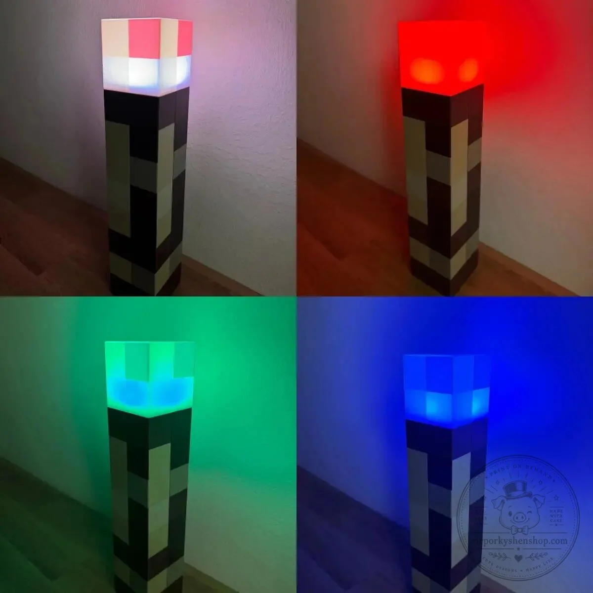Minecraft Pixel Torch Light-Up Wall Decor for Gaming Room 22 Minecraft Pixel Torch Light-Up Wall Decor for Gaming Room